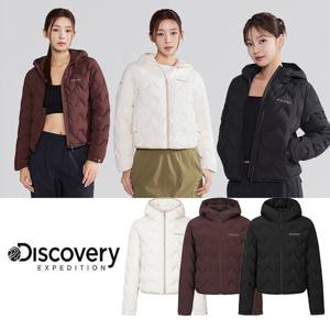디스커버리 25FW 신상/여성/고윤정착장/퀄팅/무봉제/세미오버핏/세미크롭/티베른 튜브 구스다운 경량패딩 DWDJ84056