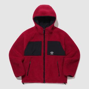 엄브로후드집업 LQC UP421CFJO1-DRE 온앤오프 리버서블 플리스 후디 자켓 / D.RED