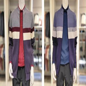 [크로커다일남성]CDAABKJ3372_스트라이프 풀집업 니트 가디건