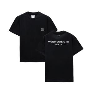 우영미 코튼 백로고 반팔 티셔츠 블랙 W251TS07708B