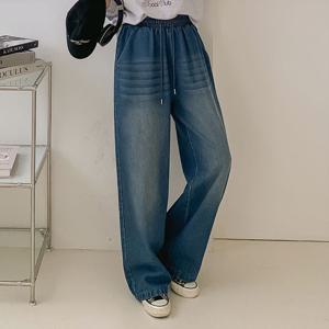 [올리비에스클로젯]밴딩 워싱 데님 와이드 팬츠_O2510DP031C