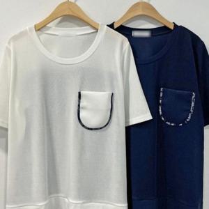 배색 305O335S 빅사이즈미시옷 반팔티 의류 페이즐리