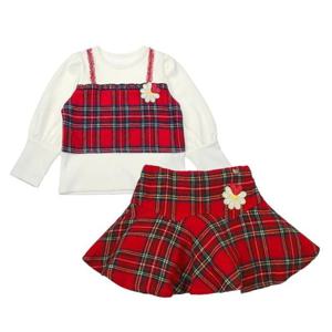 [프렌치캣(정상)]레드체크 뷔스티에 TS스커트셋트(Q55DAT040AS010)