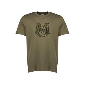 25 FW 몽클레어 로고 엠브로이더드 퓨어코튼 크루넥 티셔츠 그린 K20918C0002489AYY