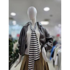 스테파니 세이브존08 숏 카라 베이직 레더 자켓 A25JK5312