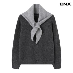 [비엔엑스]숄 세트 라운드넥 니트 가디건 (BX4CD008L0)