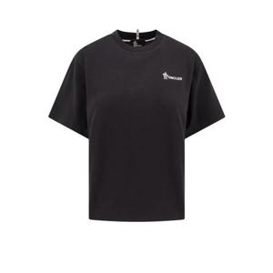 25 FW 몽클레어 그레노블 로고 프린트 코튼 크루네크 티셔츠 블랙 0988C0000983927