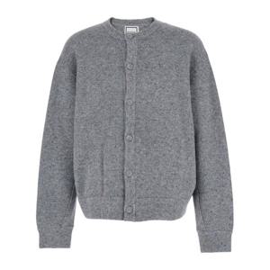 우영미 로고 디테일 크루넥 울 가디건 W253KN06 510G