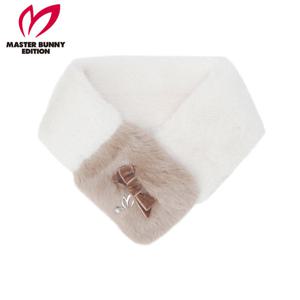 [마스터바니] 여성 바니 심볼 리본 투톤 퍼 넥워머