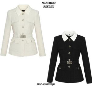 [미니멈]MD 카라 배색 벨티드 트위드자켓 MD MXDAWJ9100_CJ