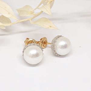 오팔하우스 14k 해수 진주 큐빅 귀걸이 OPDLE0044