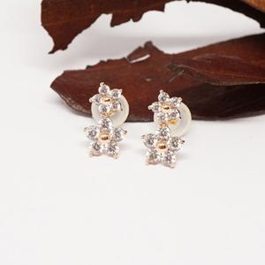 오팔하우스 14k 꽃 큐빅 귀걸이 OPPKE6259