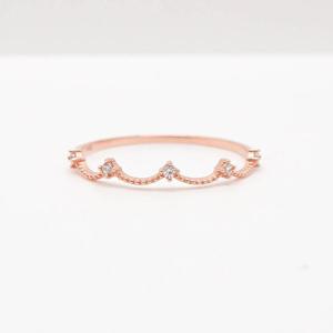 오팔하우스 14k 물결 큐빅 반지 OPDJR4896