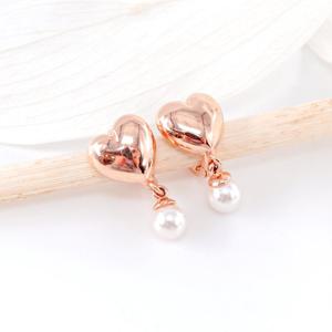 오팔하우스 14k 하트 진주 원터치 귀걸이 OPNIE4583-1