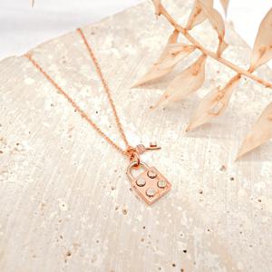 오팔하우스 14k 스퀘어 볼트 콤비 목걸이 OPDLN6280