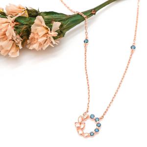 오팔하우스 14k 청다이아몬드 월계수 목걸이 OPJJN1010