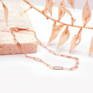 오팔하우스 14k 컷팅 클립 체인 팔찌 OPPB0129