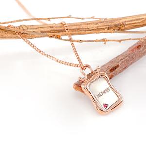 오팔하우스 14k 투톤 루비큐 액자 목걸이 OPGDN0346