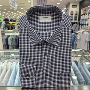 [레노마셔츠]보카시 투톤 미니체크 일반핏 긴소매RPFSG0433NY_GN