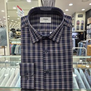 [레노마셔츠]멜란 중체크 일반핏 긴소매RPFSG0430NY_GN