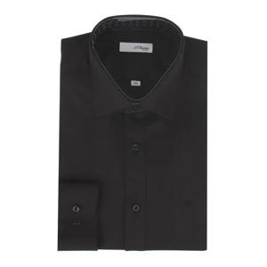 [듀퐁]25년 FW 신상 슬림핏 스트레치 솔리드 긴팔셔츠 -SE5FM21LS311SBK(블랙)