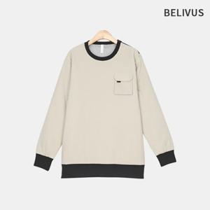 빌리버스 남자 겨울 하이브리드 배색 지퍼 패딩 방풍 맨투맨 골프 등산 BOBT046