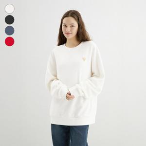 [게스]공용 세미오버핏 미니삼각 기모 맨투맨(MP4K9460)