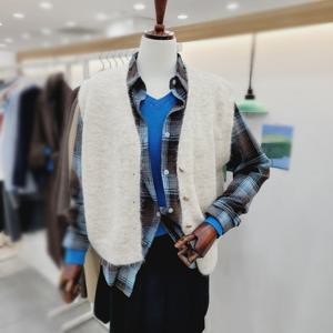 [비지트인뉴욕]브이넥 니트 단추포인트 조끼가디건 VBAVK601V_US