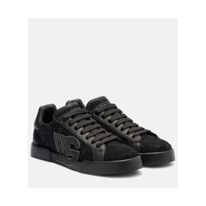 돌체앤가바나 Portofino 레이스 트리밍 레더 스니커즈 P01075340