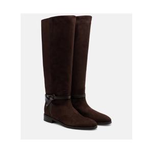 지미추 Lawton 노티드 스웨이드 니하이 부츠 P01071269