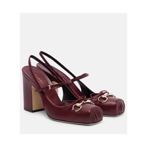 구찌 Gucci Horsebit 레더 슬링백 펌프스 P01096553