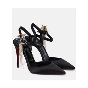 크리스찬루부탱 Goldina Rain 100 임벨리시드 새틴 펌프스 P00618418