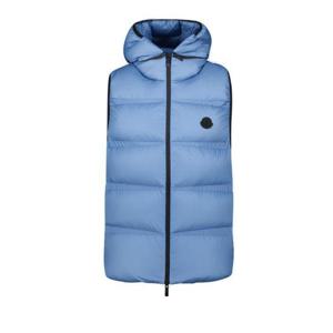 25 FW 몽클레어 지퍼업 후드 패딩 질레 베스트 블루 J20911A00131597Y2