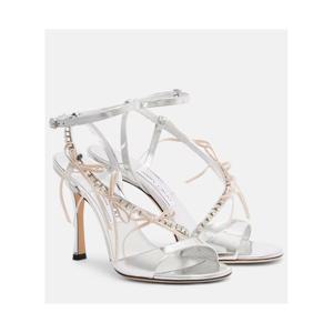 지미추 Lula 100 메탈릭 레더 샌들 P01125277