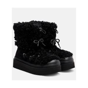 토리버치 Mellow 시어링 스웨이드 레이스업 부츠 P01119694