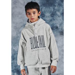 블루테일2 AZI1TS03LG 주니어 남아 여아 라이트그레이 플리스 아노락 후드티셔츠 초등