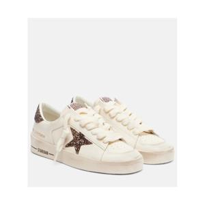 Golden Goose Stardan 임벨리시드 레더 스니커즈 P01132983