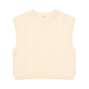 에꼴리에 세이브존04 케이블 라운드 니트 조끼 22D3088