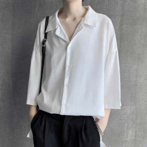 남성 박시핏 편한 카라셔츠 캐주얼 정장 오버핏 남방 남성상의