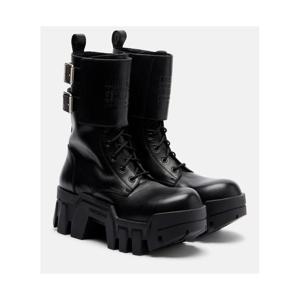 발렌시아가 Bulldozer 25 레더 플랫폼 컴뱃 부츠 P01126052