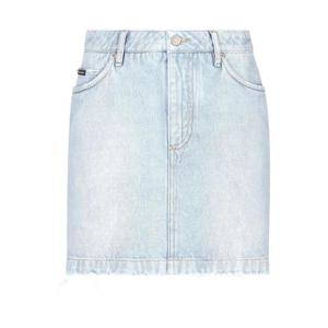 25 FW 돌체앤가바나 로고 장식 데님 스커트 F4CX1DG8LS4 TP432186384