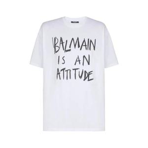 25 FW 발망 프린트 티셔츠 GH1EG225GF40 TP445175541