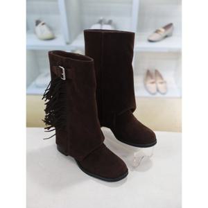 [코디엘루]베키 태슬 여성 워커 미들 부츠 5cm CDMD500984-1