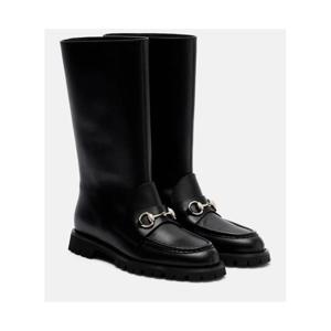 구찌 Horsebit 레더 앵클 부츠 P01124350