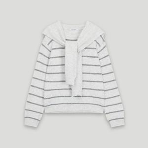 [코데즈컴바인]라운드넥 스트라이프 니트숄 SET CKD-PU386WB