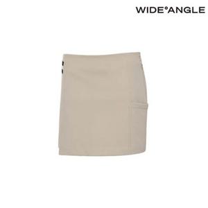 [와이드앵글]  WWW23Q12E2 CO 베이직 트리코트 본딩 H라인 큐롯 L (Beige)