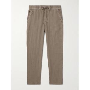 25 FW 제임스펄스 Brown Straight Leg Garment Dyed Linen Drawstring Trousers TP568344393