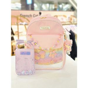 [프렌치캣 9D] 핑크 포켓 책가방 (Q61DG2051)