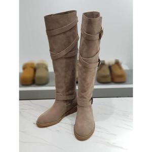 한슈 세이브존03 모렌 스웨이드 쓰리버클 롱부츠 3cm AGHS977051flA