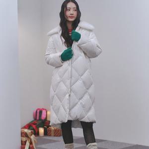 [LAP] (구스) 캐시 퍼 카라 다이아 퀼팅 롱 다운 AP4PDB67